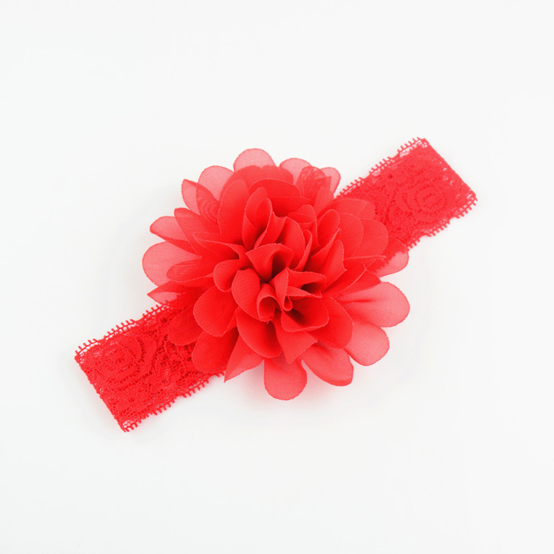 50 pcs baby Headwear Head Flower Accessories 4 inch Chiffon with soft Elastic lace headbands stretchy hair band