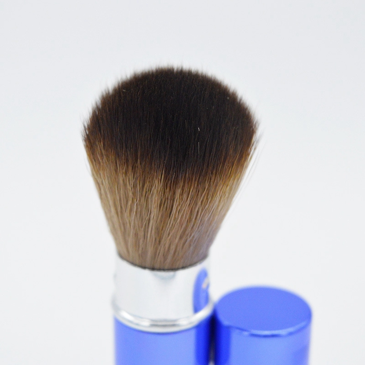 Metal telescopic brush blusher brush 6 colors 1 piece cosmetic brush with Nylon and metal handle with retal packing.