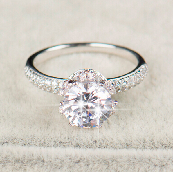 Solitaire Sterg Sier Topaz wer Rings: Size 5-10 Jewelry Gift