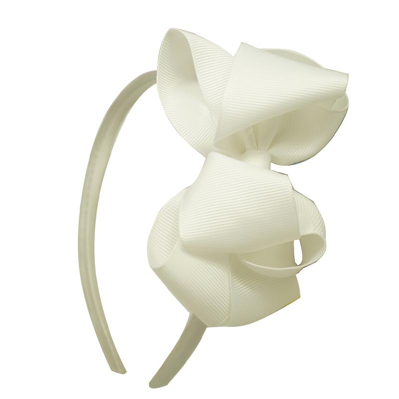 baby girls Solid Hairband Grosgrain Ribbon Hair Bows Two Layer Hairbow Women Fashion headband Hair Accessories 30pcs/