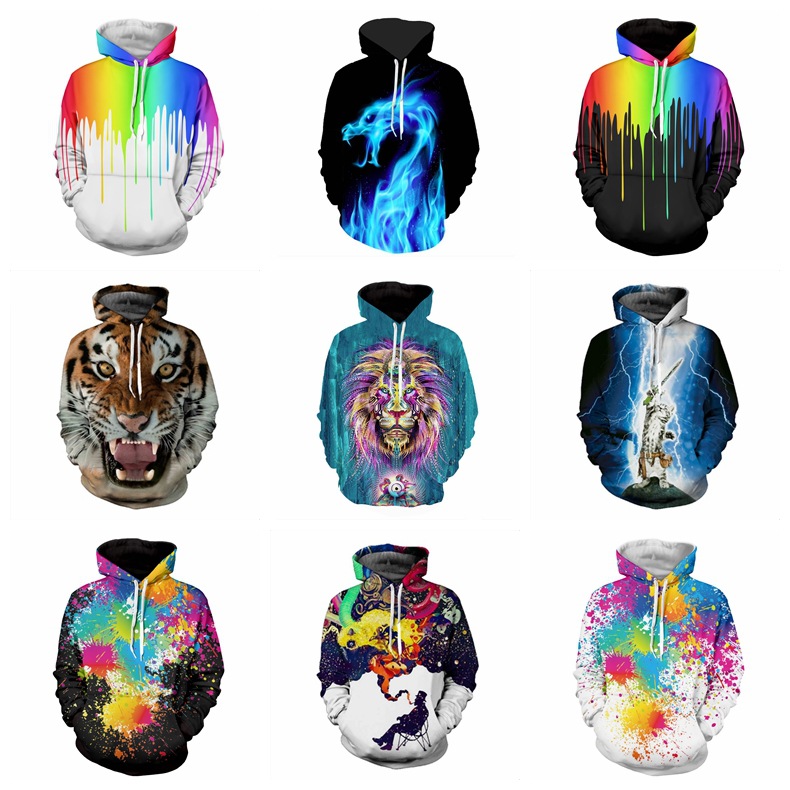 2017 New Arrival 3D Digital Funny Print Mens Hoodie With Caps Autumn Spring Lion Tiger Novelty Fashion Lovers Dragon Oil Paint Man Coat
2017 New Arrival 3D Digital Funny Print Mens Hoodie With Caps Autumn Spring Lion Tiger Novelty Fashion Lovers Dragon Oil Paint Man Coat