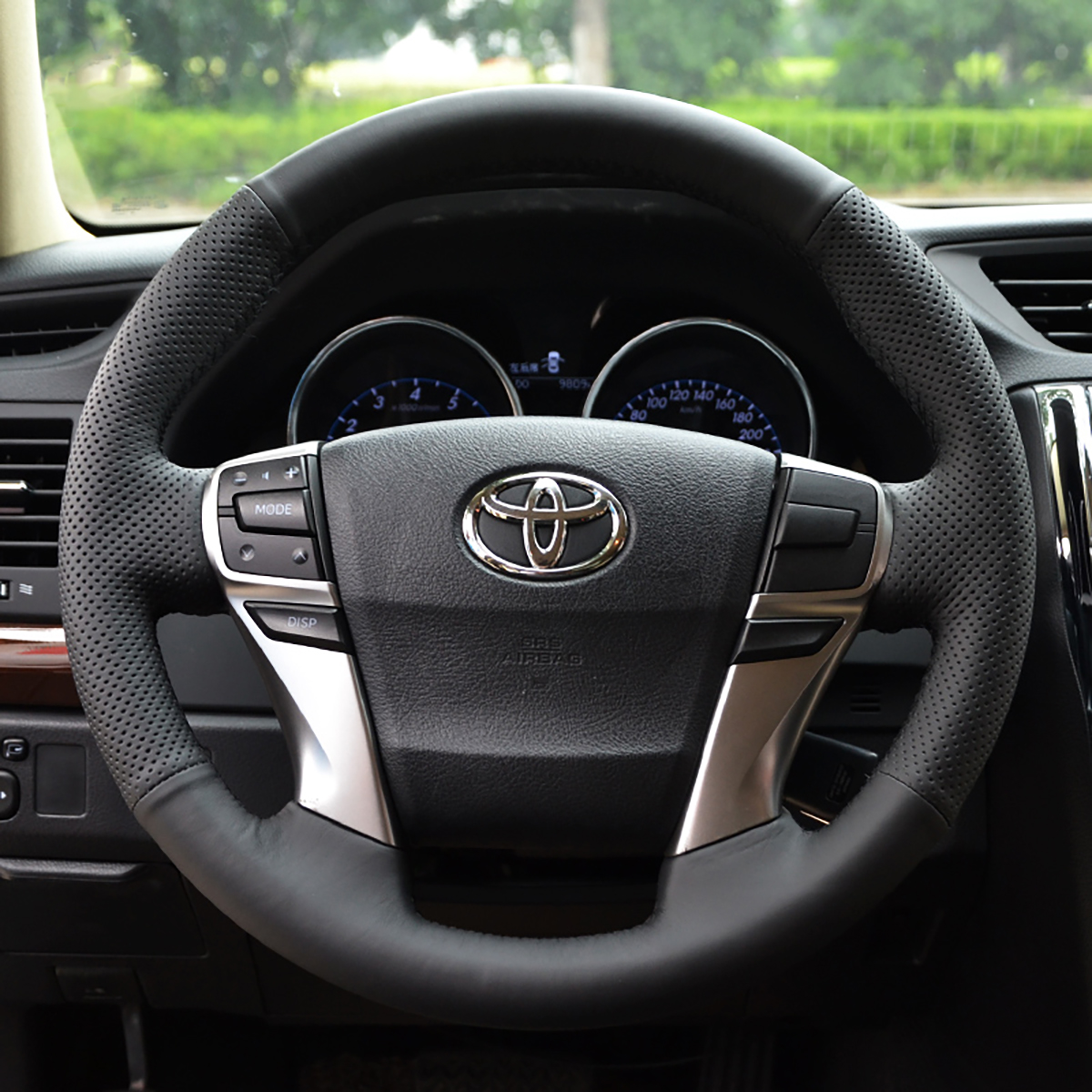 Steering wheel cover Case for Toyota MARK X REIZ 2013 new model Genuine leather DIY Hand-stitch Car styling