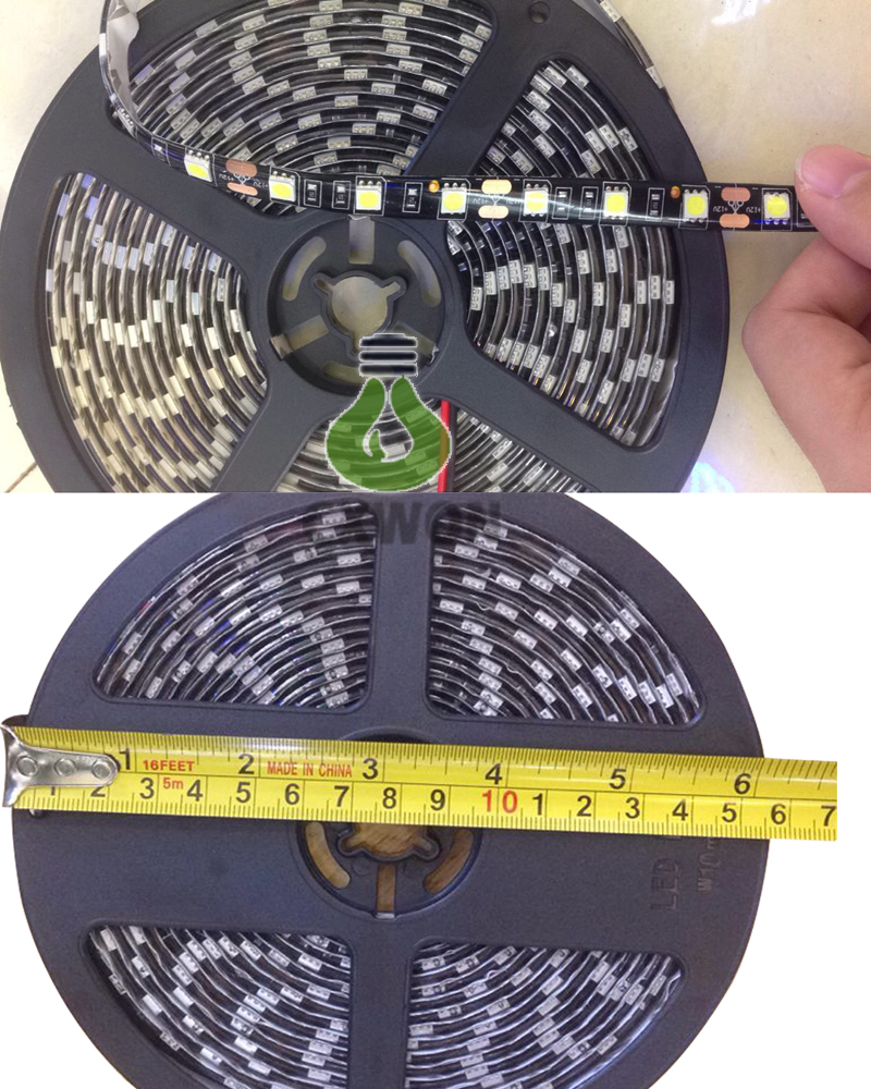 Black PCB board 5050 led strip Warm white White RGB 5050 IP65 Waterproof DC12V 300 LEDs 60led M flexible l