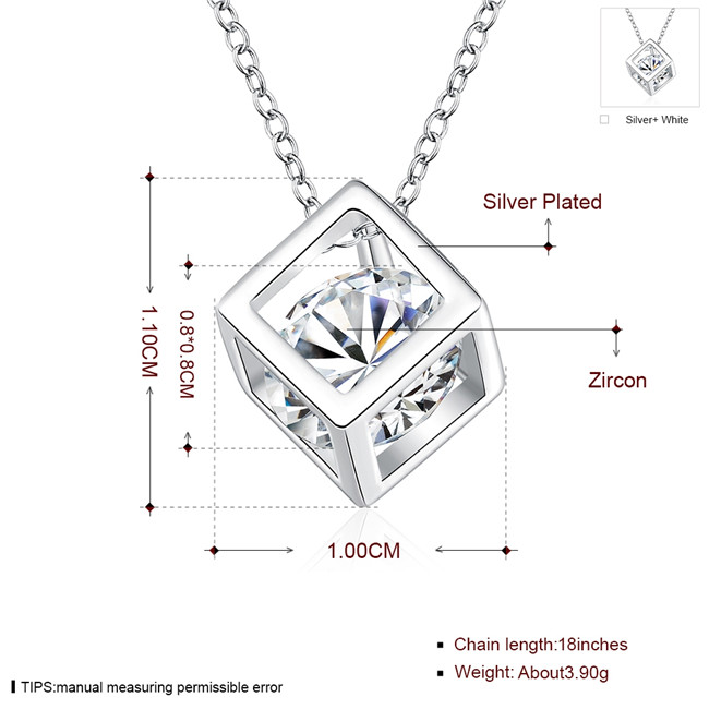 Hot sale women's Three-dimensional Pendant necklace white gemstone sterling silver plated necklace STSN750, fashion 925 silver necklace