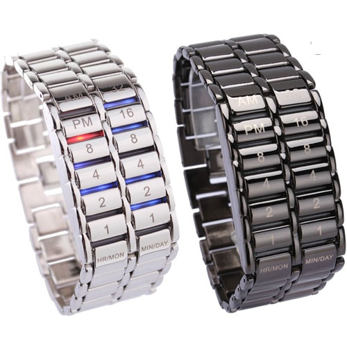 New Lava Style Iron Faceless Binary LED Wrist Watches for Man Clock Military Watches Relojes Black/Silver
New Lava Style Iron Faceless Binary LED Wrist Watches for Man Clock Military Watches Relojes Black/Silver