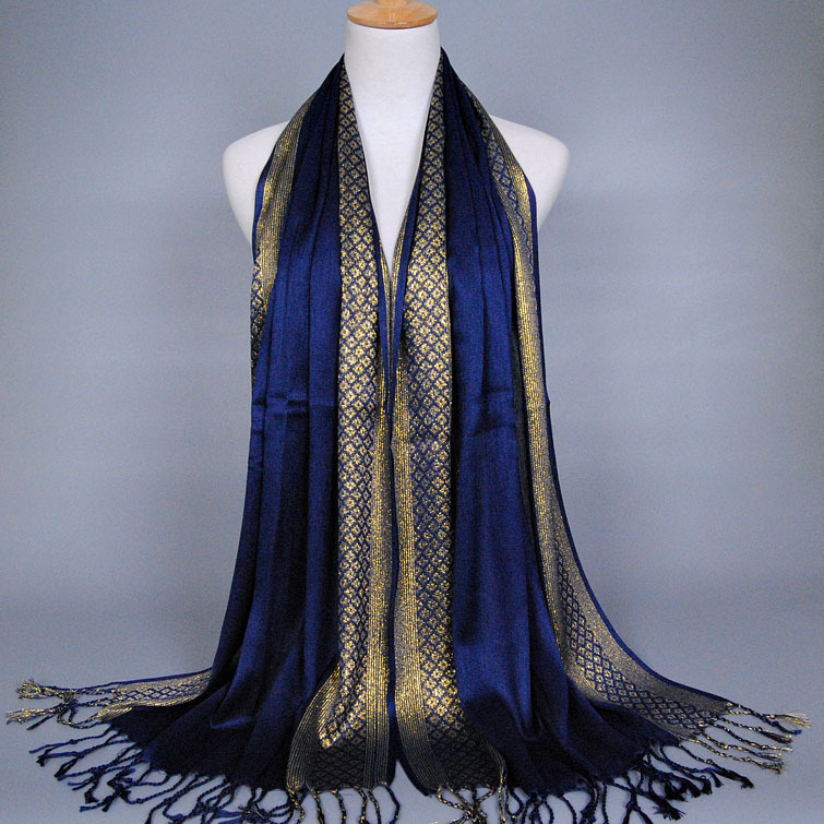 Women Scarf Gold thread Fashion Print Glitter Tassel Cotton Lurex Plaid Stripe Shawls Scarves Long Hijab Muslim wrap 16 Color
Women Scarf Gold thread Fashion Print Glitter Tassel Cotton Lurex Plaid Stripe Shawls Scarves Long Hijab Muslim wrap 16 Color
