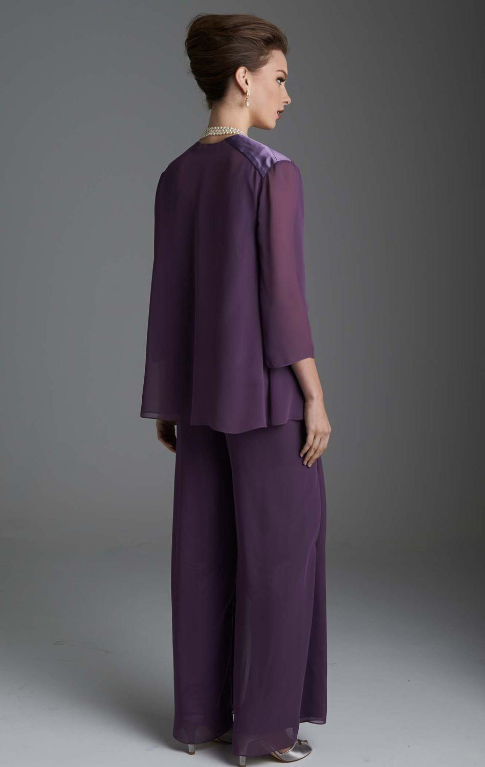 Elegant mother's Suit Three Pieces Mother Pant Suits Long Sleeves Plus Size Mother Of The Bride Suit