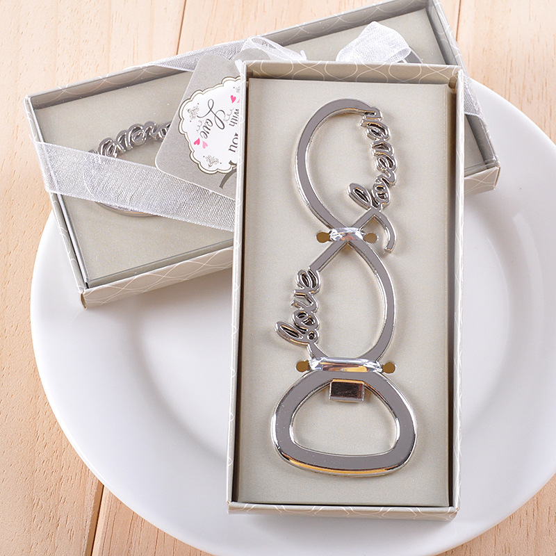 Love Forever Bottle Opener Wedding Favors And Gifts Metal Beer Opener Party Supplies, Silver