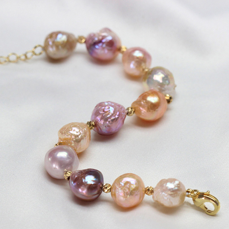 Charm Bracelet Pearl Jewelry 925 Sterling Silver Baroque Pearl Bracelet Natural Freshwater Pearl Bracelet For Women