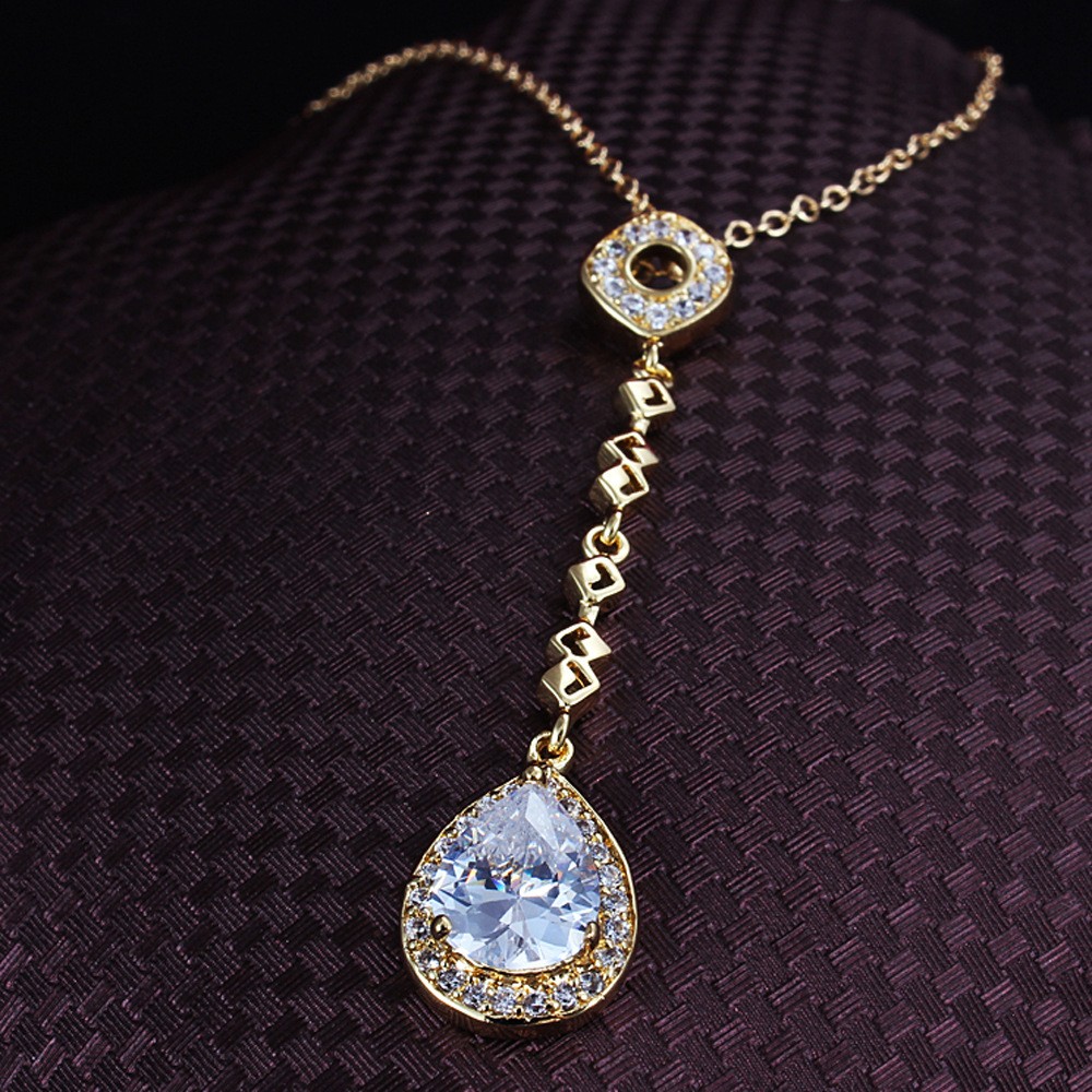 Tassel Pendant Necklace 18k Yellow Gold Filled Womens Pendant Chain