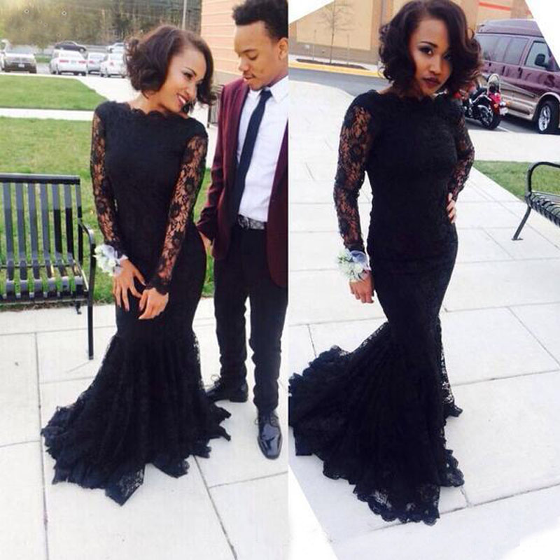 Modest Black Lace Prom Dresses Long Illusion Sleeves Bateau Neckline Mermaid Floor Length Fit and Flare Evening Party Wear Formal Gowns, Gold
Modest Black Lace Prom Dresses Long Illusion Sleeves Bateau Neckline Mermaid Floor Length Fit and Flare Evening Party Wear Formal Gowns, Gold