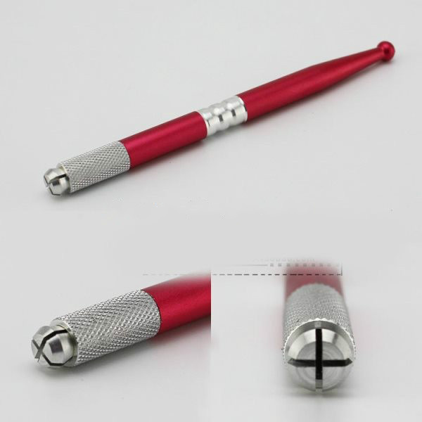 100Pcs/lot Professional Permanent Makeup Red Manual Pen Eyebrow Tattoo Pen For 3D Manual Permanent Makeup Cosmetic Eyebrows