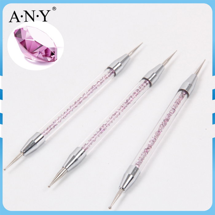 Wholesale- 2017 New Design ANY Clear Acrylic Handle With Purple Crystal 2-Sided Nail Art Dotting Pen Set 3PCS/Set
Wholesale- 2017 New Design ANY Clear Acrylic Handle With Purple Crystal 2-Sided Nail Art Dotting Pen Set 3PCS/Set