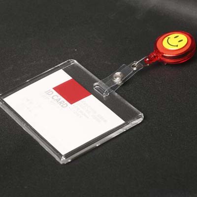 High Quality 5pcs Acrylic Business ID Badge With Retractable Badge Reel Horizontal Style Badge Lanyard School Office Supplies Papelaria