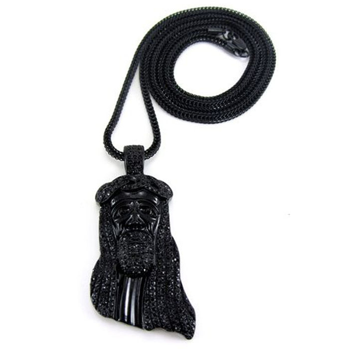 2024 New Iced Out JESUS Face Pendants with 32" Franco Rope Chain HipHop Style Necklace Gold silver Plating Hip hop jewelry Necklace