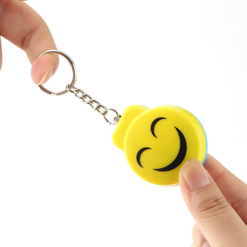 Smile Face Alarm Personal Electronic Panic Alarm Anti-Rape Anti-Attack Alarm Sensor Security Siren Keychain 120dB