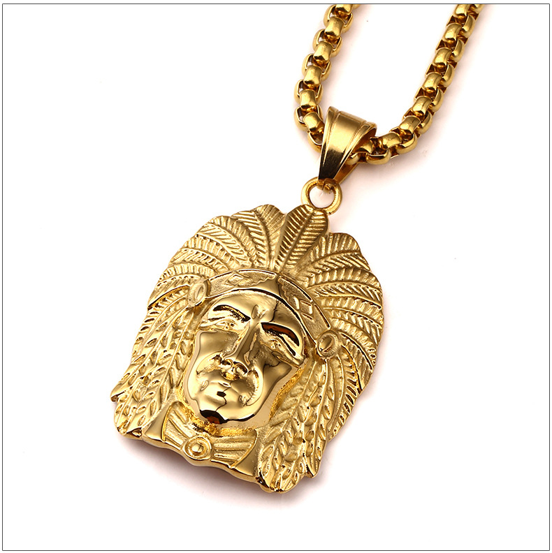 hip hop classics Rapper Mens High quality 18K Real Gold Plated hip hop Indian Chief kings Pendants chain Necklaces Jewelry
hip hop classics Rapper Mens High quality 18K Real Gold Plated hip hop Indian Chief kings Pendants chain Necklaces Jewelry