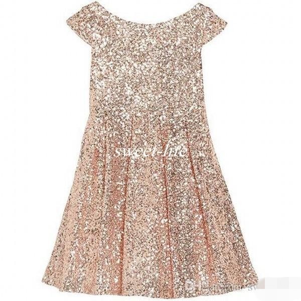 2019 Girls Pageant Dresses Bling Rose Gold Sequin Bateau Capped Sleeveless Zipper Tea Length Ruched Cheap Wedding Flower Girl Dresses A Lin, Silver
2019 Girls Pageant Dresses Bling Rose Gold Sequin Bateau Capped Sleeveless Zipper Tea Length Ruched Cheap Wedding Flower Girl Dresses A Lin, Silver