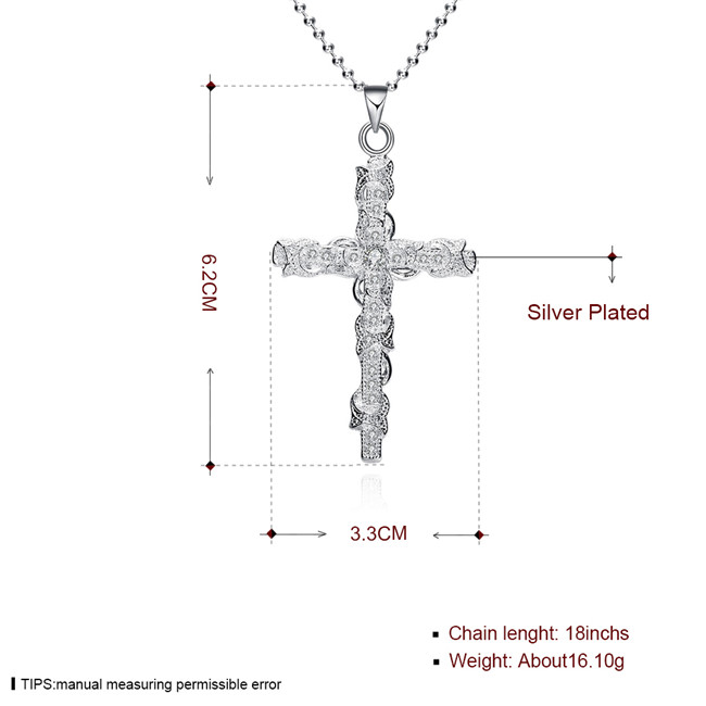 High grade Odd shaped insets cross Men white gemstone sterling silver necklace STSN359,fashion 925 silver necklace factory direct sale