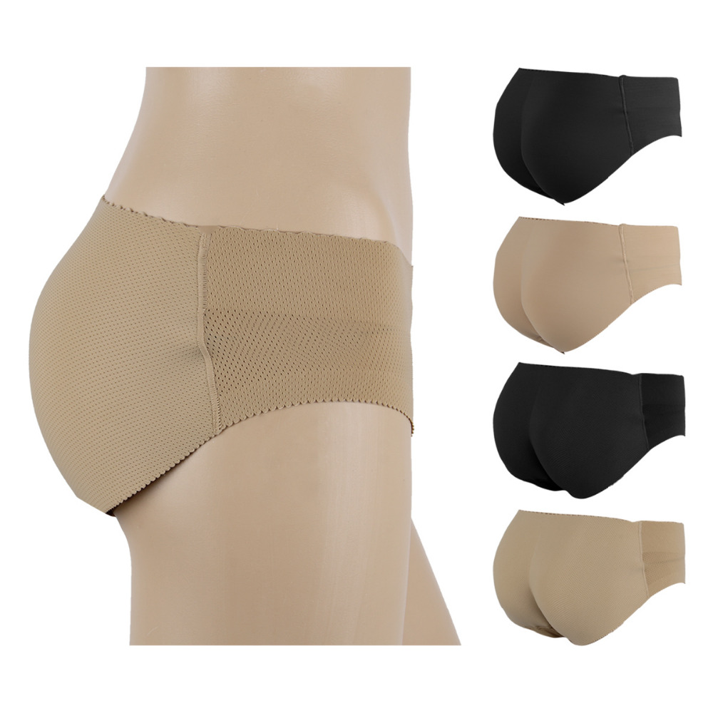 Wholesale-Sexy Women Seamless Padded Panties Smooth Surface Bottom Panties Buttocks Push Up Lingerie Underwear Bum Butt Lift Briefs