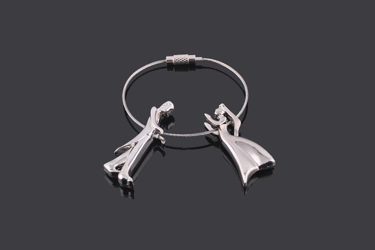 Wholesale 100pcs/lot Wedding Gifts Bride and Groom Metal Keychains/Lover Key Chains for Event Party Supplies