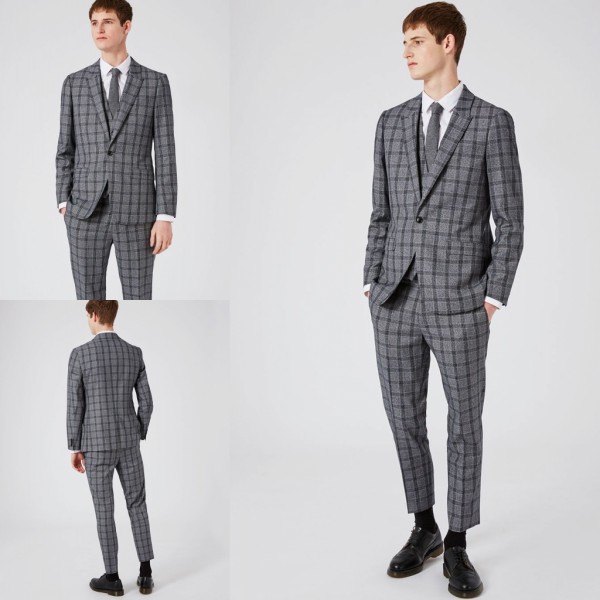 Dark Grey Men Suits For Weddings 2019 Fall New Arrival Three Pieces Tuxedo Glen Plaid Design Groom Casual Wear, Navy
Dark Grey Men Suits For Weddings 2019 Fall New Arrival Three Pieces Tuxedo Glen Plaid Design Groom Casual Wear, Navy