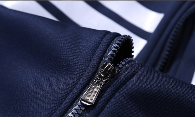 Wholesale-2016 New Men's Sportswear Hoodies Set Striped Zipper Men Sports Tracksuits Stand Collar Sweatshirts & Coats for Men 4XL,PA253