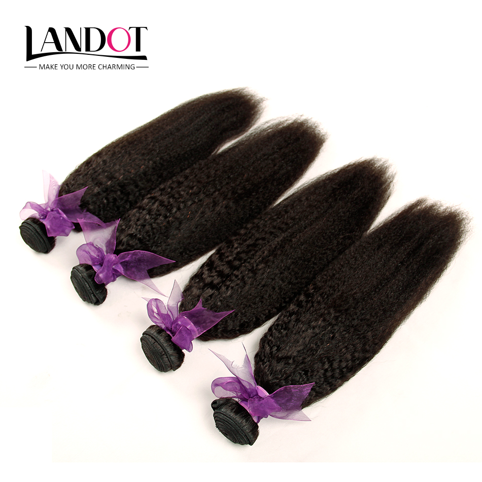 Brazilian Kinky Straight Human Hair Weave Bundles 7A Unprocessed Peruvian Malaysian Indian Italian Coarse Afro Yaki Straight Hair Extensions