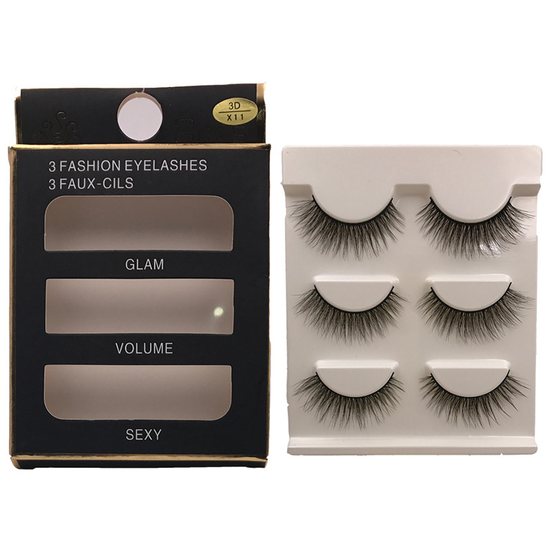 New 3 pairs natural false eyelashes fake lashes long makeup 3d mink lashes extension eyelash mink eyelashes for beauty