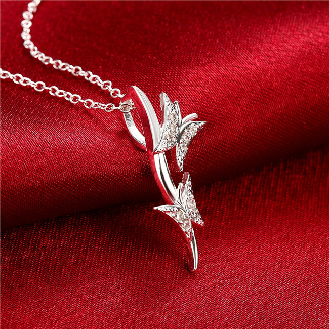 High grade women's heart shape Pendant Necklace white gemstone sterling silver necklace STSN703,brand new fashion 925 silver necklace