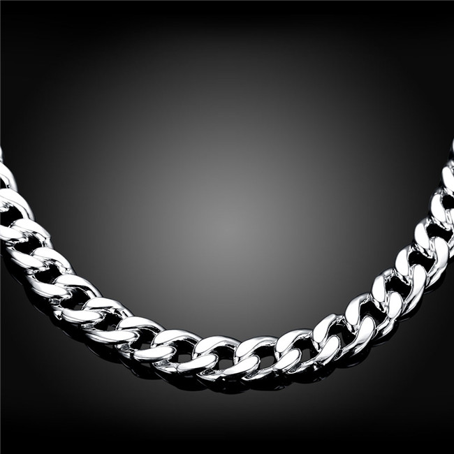 Heavy 90g '10MM shrimp buckle sideways necklace Men plated sterling silver necklace STSN133,fashion 925 silver Chains necklace factory sale