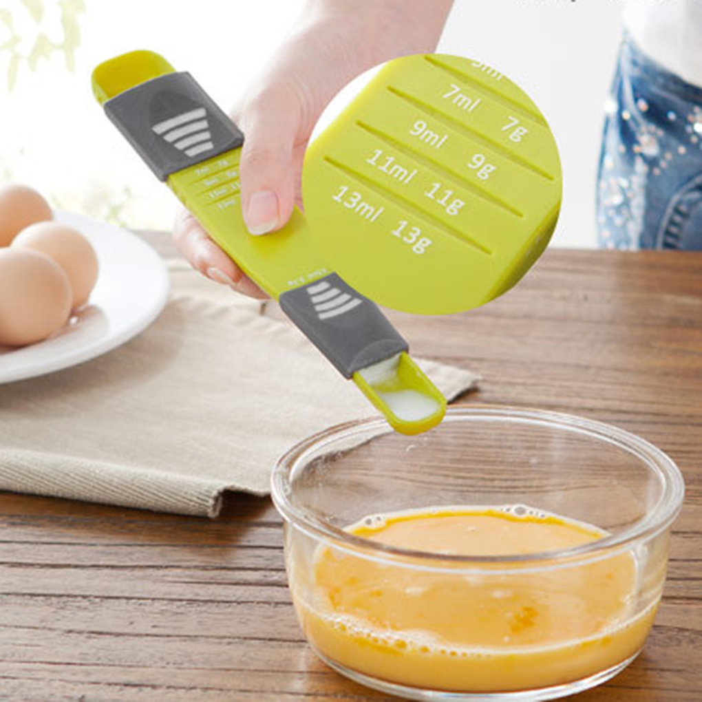 Wholesale- Practical Double End 8-level Adjustable Measuring Spoon with Scale for Kitchen Seasoning High quality