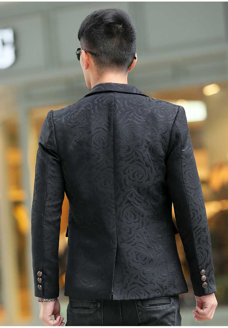 Wholesale-Flower suit male plus size plus size blazer male autumn slim blazer men's clothing outerwear