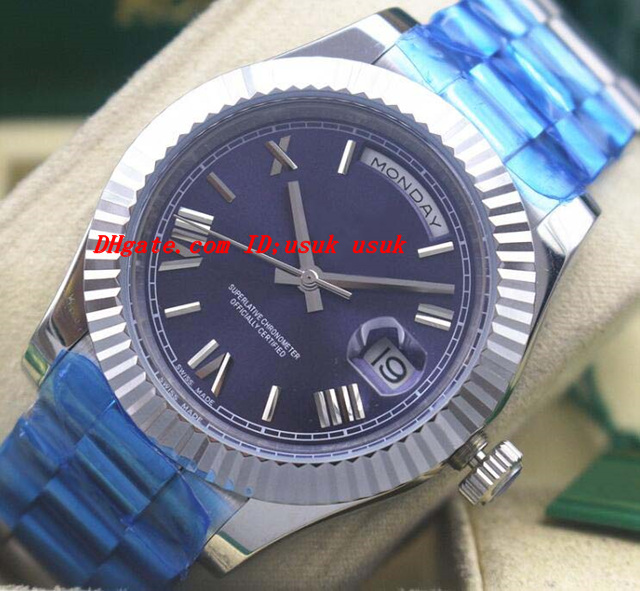 Luxury Watches Stainless Steel Bracelet Roman Bezel Watch Blue Dial Chest 41mm Automatic Fashion Brand Men's Watch Wristwatch