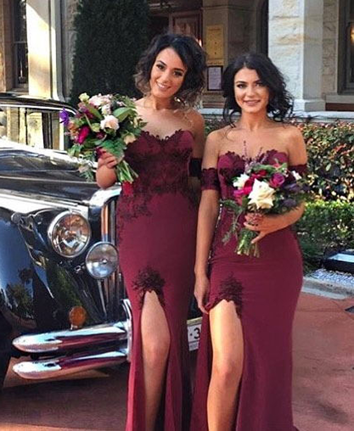 Off-Shoulder Long Bridesmaid Dress with Lace Appliques Sexy Side-Split Mermaid Wedding Guest Dress Elegant Satin Bridesmaids Dresses Cheap, Hunter
Off-Shoulder Long Bridesmaid Dress with Lace Appliques Sexy Side-Split Mermaid Wedding Guest Dress Elegant Satin Bridesmaids Dresses Cheap, Hunter