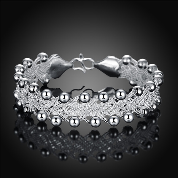Hot sale christmas gift 925 silver Woven Bracelet DFMCH402,Brand new fashion 925 sterling silver plated Chain link bracelets high grade
