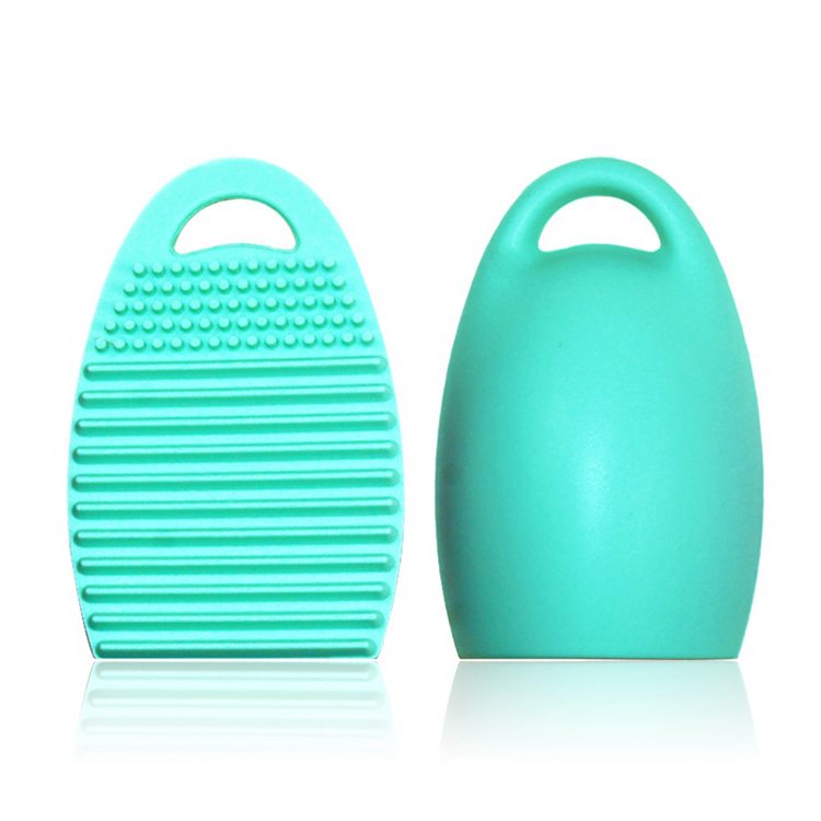TOP 4 Colors Brushegg Cleaning Makeup Washing Brush Silica Glove Scrubber Board Cosmetic Clean Tools for Travel Life