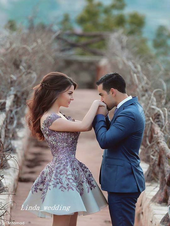 Said mhamad Arabic Muslim Couple Prom Dress High Quality Cute Lace Off The Shoulder Mini Pageant Special Occasions Party Gown