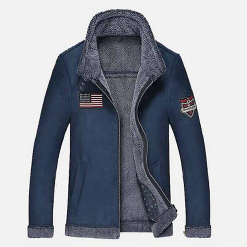 Wholesale- 2016 Men leather winter jacket wool clothing trench style Genuine Leather coat with fur cashmare coat motorcycle jacket