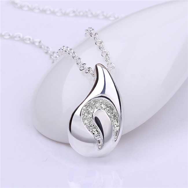 High grade horse's hoof Pendant Necklace white gemstone sterling silver necklace STSN684,fashion 925 silver necklace factory direct sale