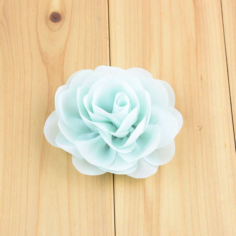8cm chiffon fabric rose flower with alligator clip for baby hair accessory 24pcs/lot