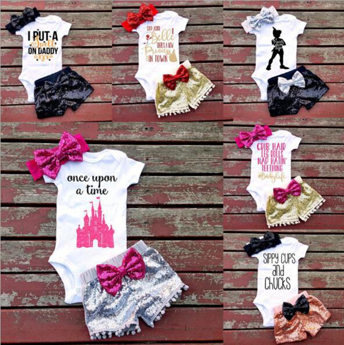 INS Letters Girl Rompers Suit Children Short Sleeve Triangle Rompers Sequins Shorts Bowknot Hair Band 3pcs Sets Baby Clothing 7 Style DHT191, 1 lot= 1pcs*top+1pcs*short+1pcs*headband
INS Letters Girl Rompers Suit Children Short Sleeve Triangle Rompers Sequins Shorts Bowknot Hair Band 3pcs Sets Baby Clothing 7 Style DHT191, 1 lot= 1pcs*top+1pcs*short+1pcs*headband