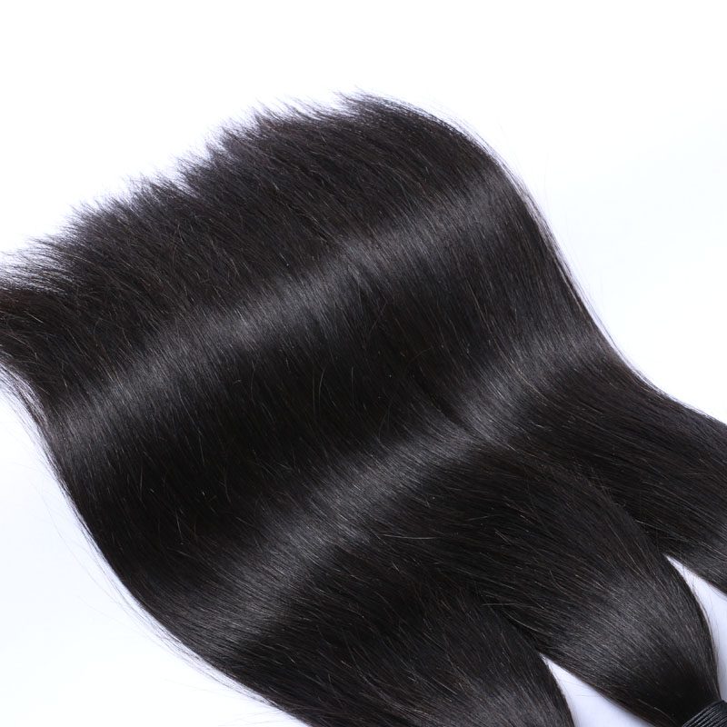 Brazilian Straight Hair Bundles With Closure Human Hair Weaves Closure 3Bundles With Lace Closure 4x4 Free Part Natural Color 1B Color