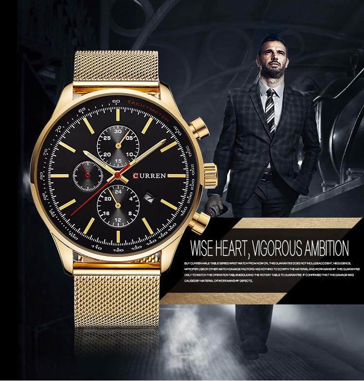 CURREN Men's Watches Top Brand Luxury Gold Black Quartz Watch Men's Fashion Casual Business Waterproof Stainless Steel Sports Cloc, Slivery;brown
CURREN Men's Watches Top Brand Luxury Gold Black Quartz Watch Men's Fashion Casual Business Waterproof Stainless Steel Sports Cloc, Slivery;brown