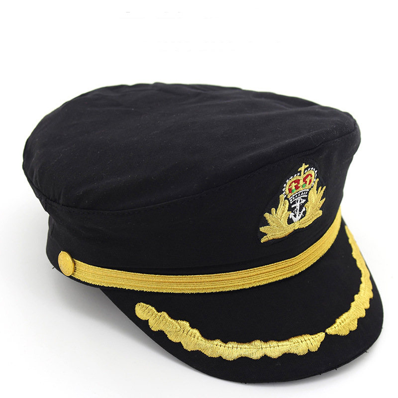 Cotton Navy Hat Cap for Men Women Children Fashion Flat Army Cap Sailor Hat Captain Uniform Cap Boys Girls Pilot Caps Adjustable