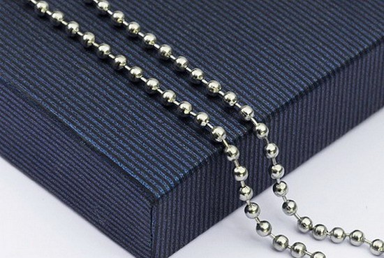 Wholesale 304 Stainless Steel Beaded Ball Chain Necklace Chains 45cm 50cm 60cm 70cm 20pcs/lot FN100