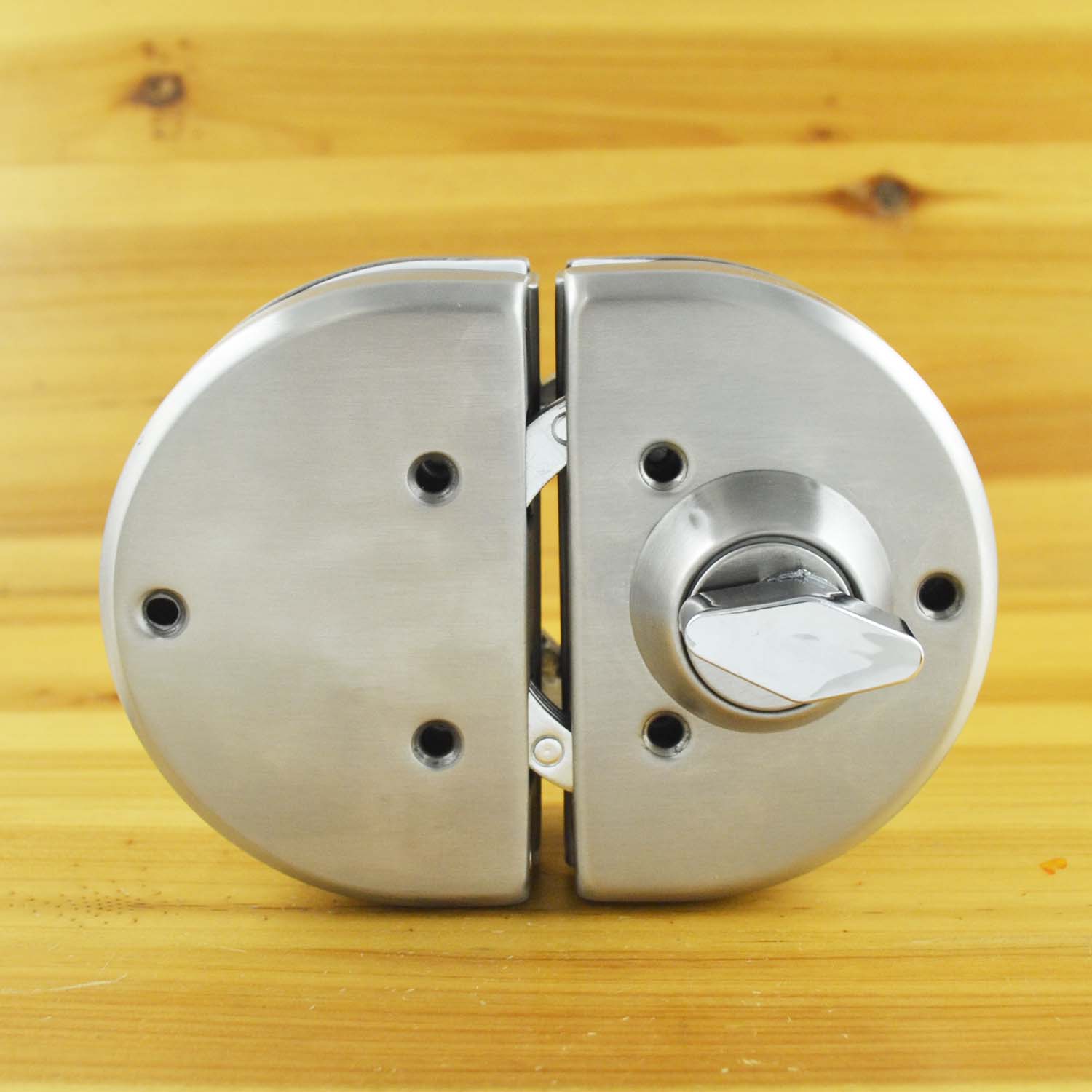 GD03SS Glass Door Lock Stainless Steel without Hole Bidirectional Unlock Key - Knob Frameless Glass Door