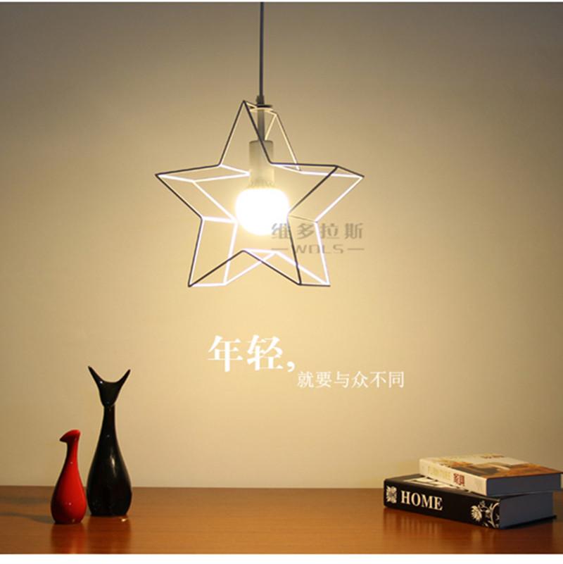 Pendant Light Modern Minimalist Star Mini Cage Vintage Rustic Iron Metal Hanging Lamp for Living Room Kitchen