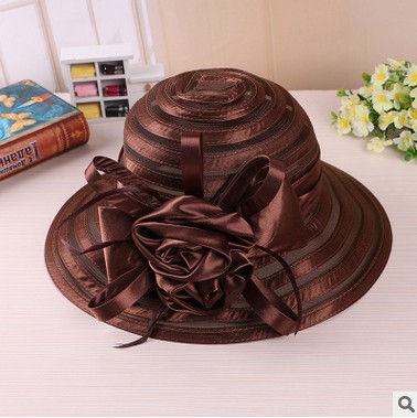 Newest Mesh Kentucky Derby Church Hat For Women Organza Hat Wide Brim Flat Caps 9 Colors Free Shipping