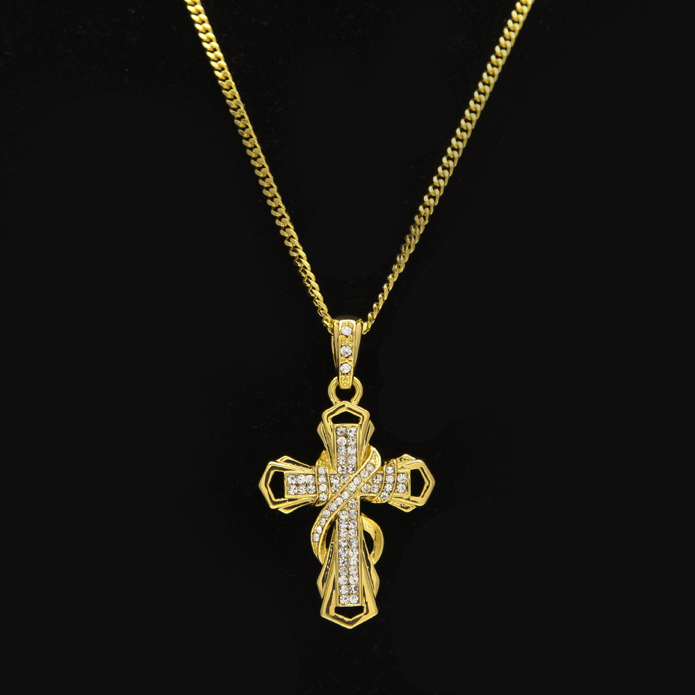 18K Gold Plated Mini Cross Iced Out Cz Crystal Pendant Necklace with 3mm 24" Cuba/Rope Chain Necklace Hip Hop Jewelry for Men Women
18K Gold Plated Mini Cross Iced Out Cz Crystal Pendant Necklace with 3mm 24" Cuba/Rope Chain Necklace Hip Hop Jewelry for Men Women